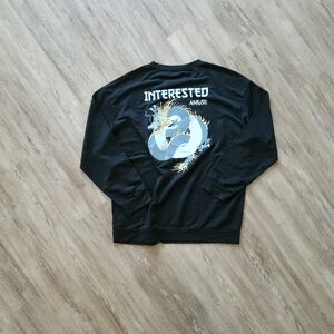 SHEIN Black Dragon Crewneck Sweater